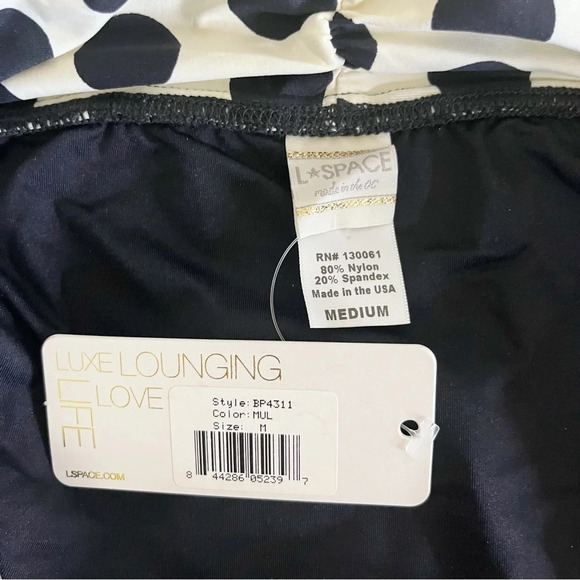 L*Space Beach Party Polka Dot Bandeau Top & Flip Bottom Swimsuit Bikini Set - Picture 14 of 16